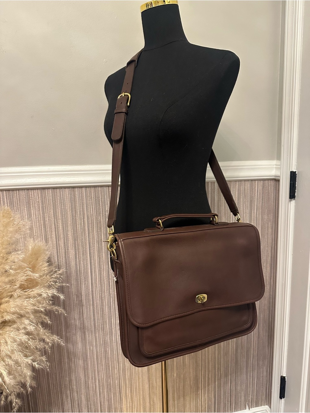Vintage Coach 1996 Colebrooke Case 5181 Brown Leather Briefcase Crossbody